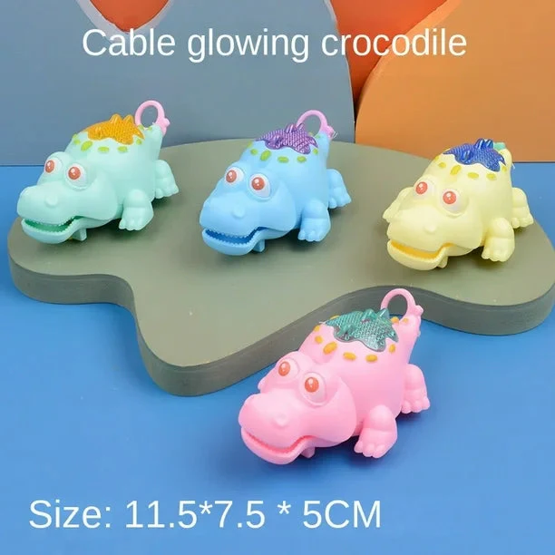 Newborn Pull Along Crocodile Light-up Toy - 1Pc - Image 5