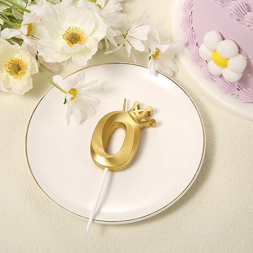 Number 0 Crown Designed Birthday Candle - Image 6