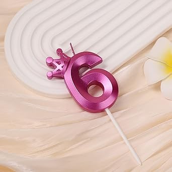 Number 6 Crown Designed Birthday Candle - Image 3