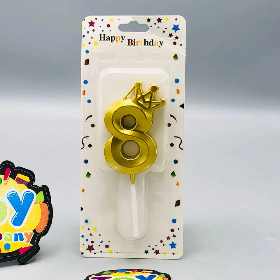 Number 8 Crown Designed Birthday Candle - Image 5