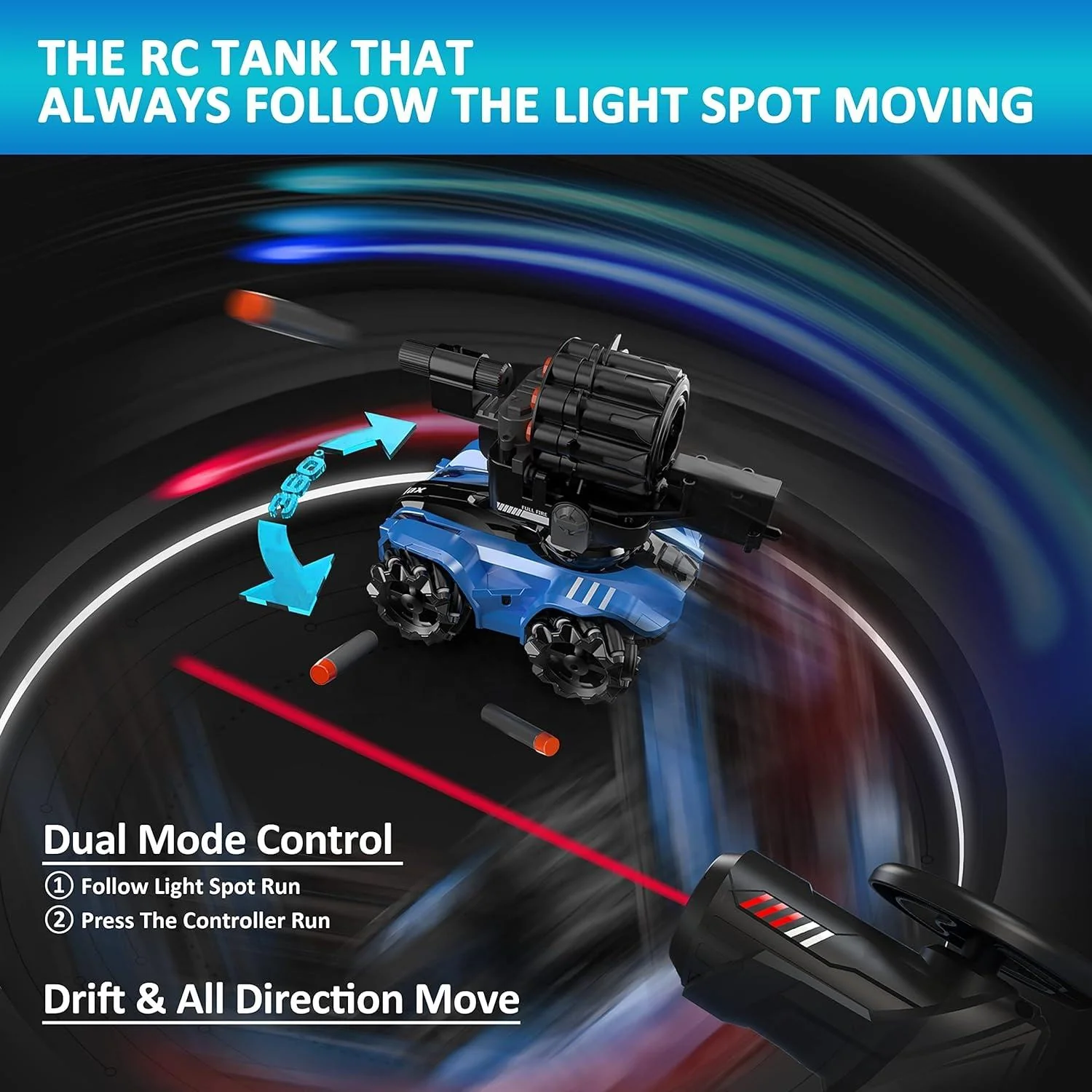 RC Laser Control Multi-functional Bubble & Soft Bullet Shooting Tank - Image 10