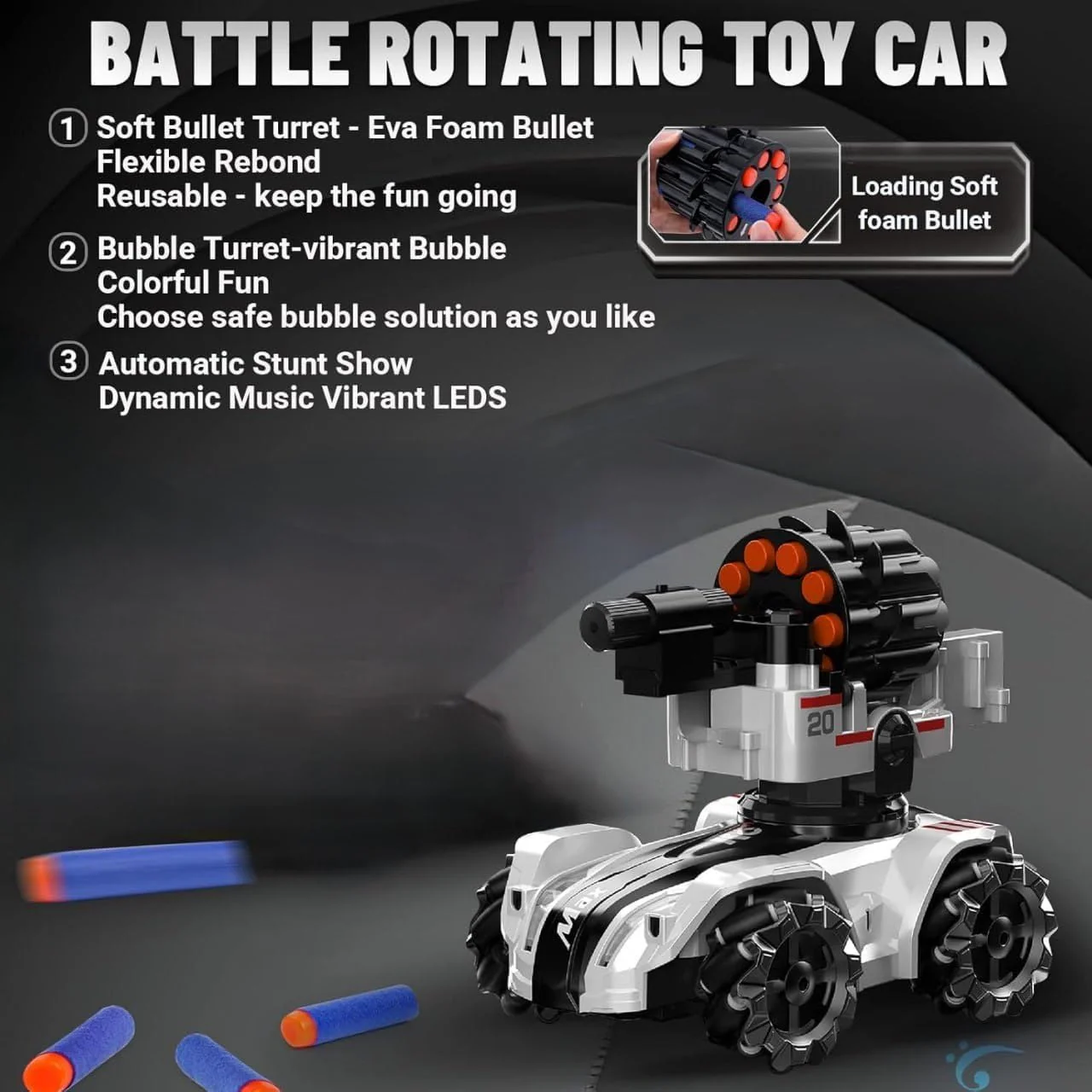 RC Laser Control Multi-functional Bubble & Soft Bullet Shooting Tank - Image 7