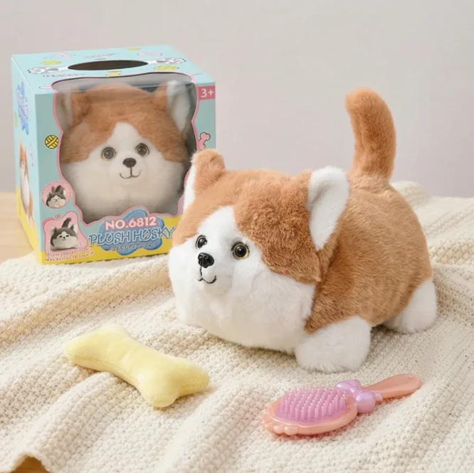 Realistic Plush Husky Dog With Wagging Tail & Winking Eyes - Image 3