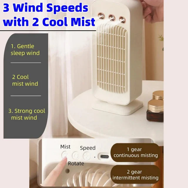 Rechargeable Shaking Head Spray Circulating Fan - Image 3