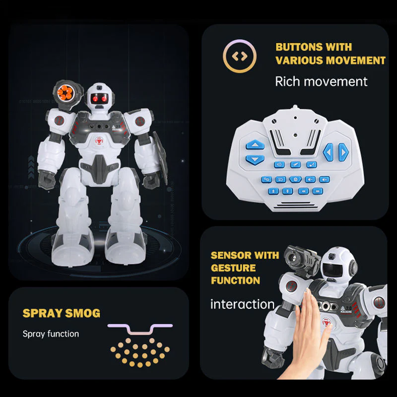 Remote & Gesture Control Spray & Bullet Shooting Robot - Image 7