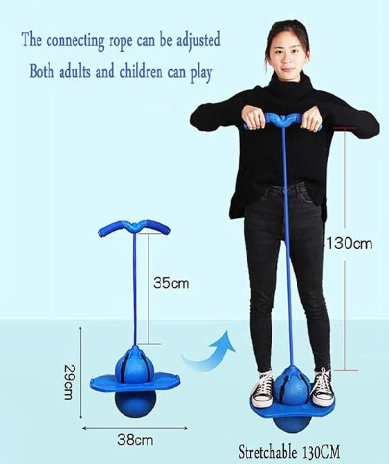 Sports Jumping Fitness Elastic Ball Game - Blue - Image 4