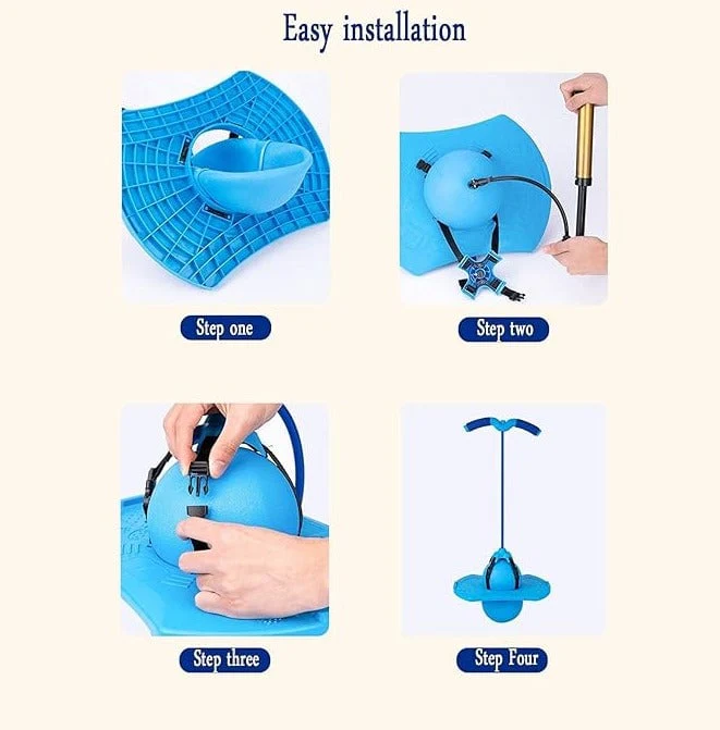 Sports Jumping Fitness Elastic Ball Game - Blue - Image 5